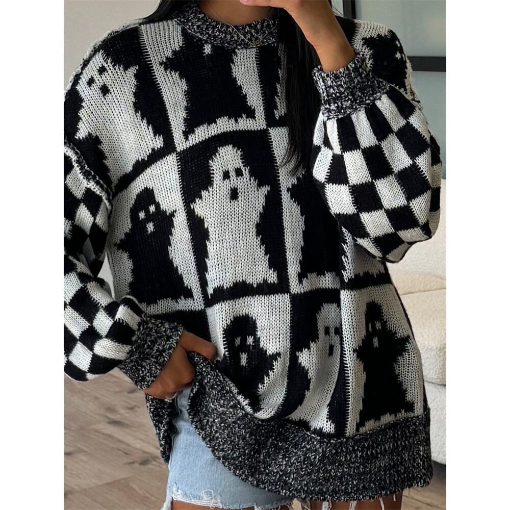 Ghost Dropped Shoulder Long Sleeve Sweater